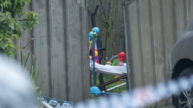 Children's toys in the backyard of the home. Picture: Jeremy Piper