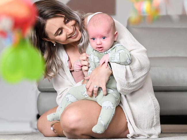 MARCH 2, 2024: Cutest Summer Baby Competition - Bonnie Pistola of Mt Barker and her 11 week old baby Jack. Picture: Brenton Edwards