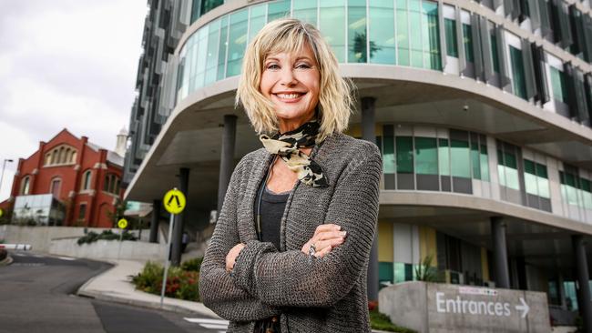 Olivia Newton-John at the cancer research institute that bears her name in Melbourne before her death in 2022. Picture: Nicole Cleary