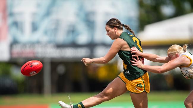 Danielle Ponter in the PINT vs St Mary's 2023-24 NTFL women's major semifinal. Picture: Pema Tamang Pakhrin