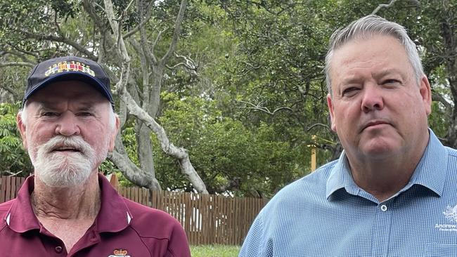 Mackay RSL sub-branch president Ken Higgins and Dawson MP Andrew Wilcox acknowledging the Federal Governmentâ&#128;&#153;s response to the Royal Commission into Defence and Veteran Suicide. PHOTO: Fergus Gregg