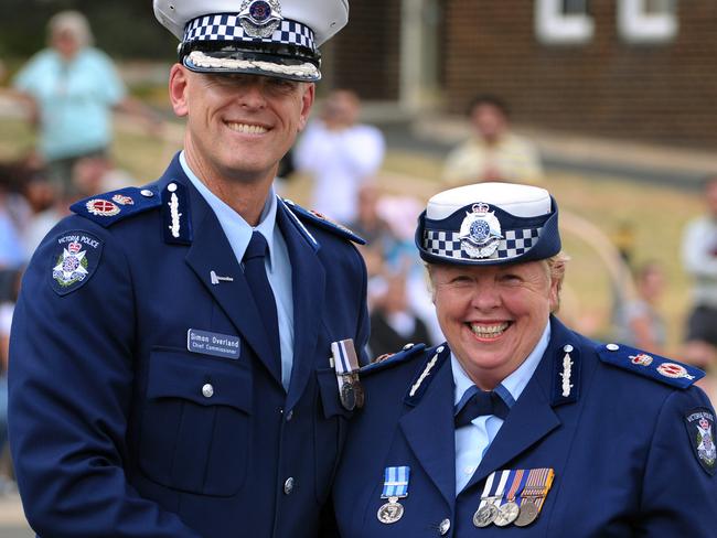 Victorian Police Graduation Parade - Newly appointed Victoria Police Chief Commissioner Simon Overland was joined by past Chief Commissioner Christine Nixon for his first graduation ceremony since his appointment.