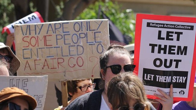 Protesters have been calling for the men to be released into the community.