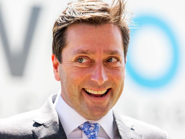 MELBOURNE, AUSTRALIA - NewsWire Photos - NOVEMBER 04, 2021:  Victorian Leader of the Opposition, Matthew Guy speaks to media opposite the Victorian Heart Hospital site in Clayton. Picture: NCA NewsWire/Sarah Matray