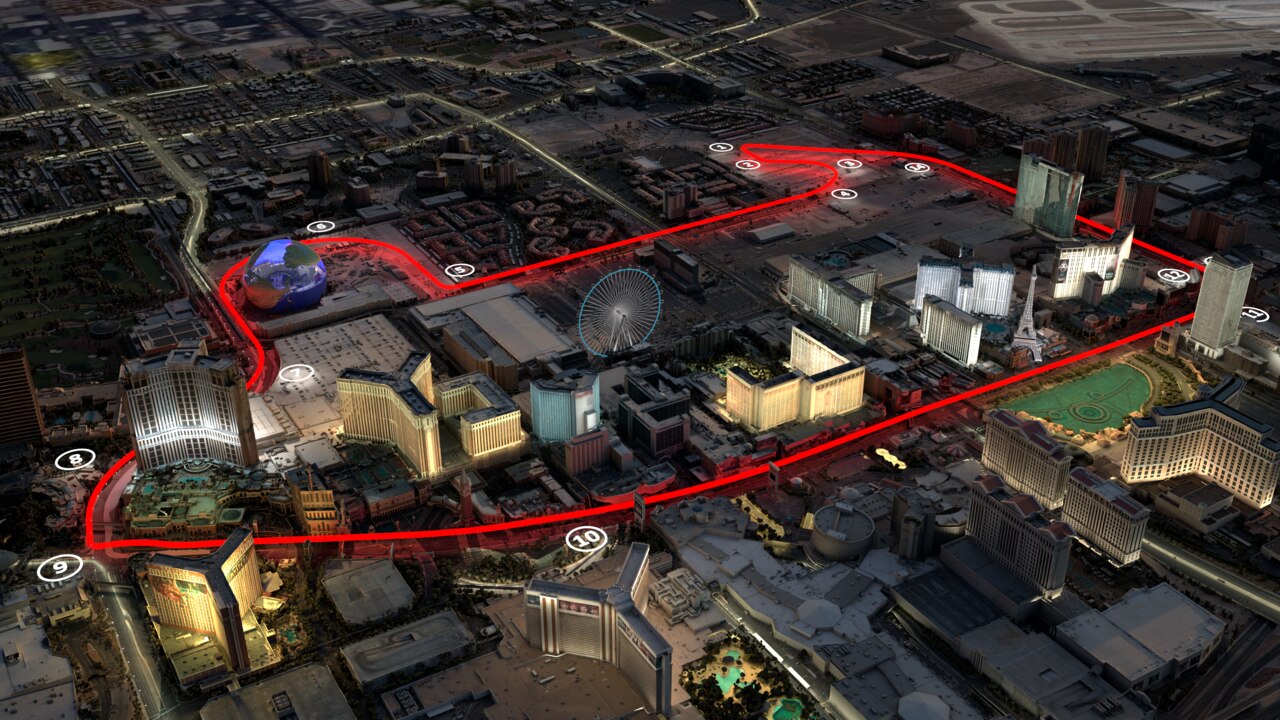 An artist impression of the Las Vegas track map. Photo: Formula 1.