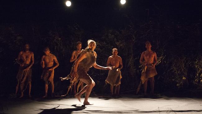 Sinsa Mansell performs as part of the GASP LIGHT NYE 2017 event at Wilkinsons Point Pavilion at Glenorchy Art and Sculpture Park. Picture: Danielle Hanifin