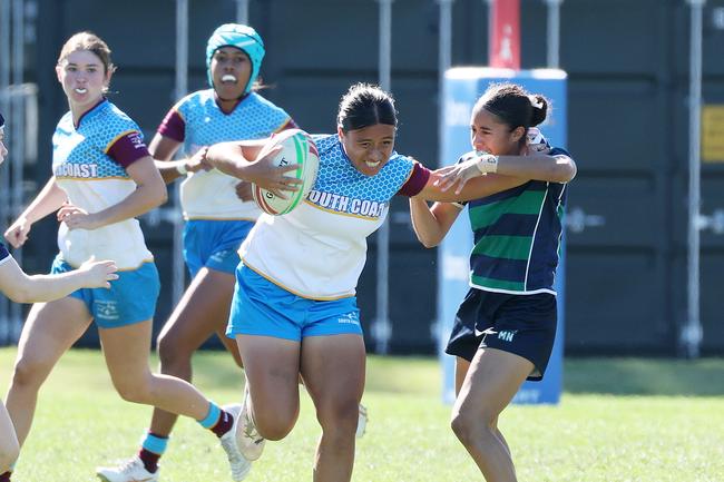 Girls rugby 7s schoolgirls state championship, Ballymore Stadium, Herston. Picture: Liam Kidston