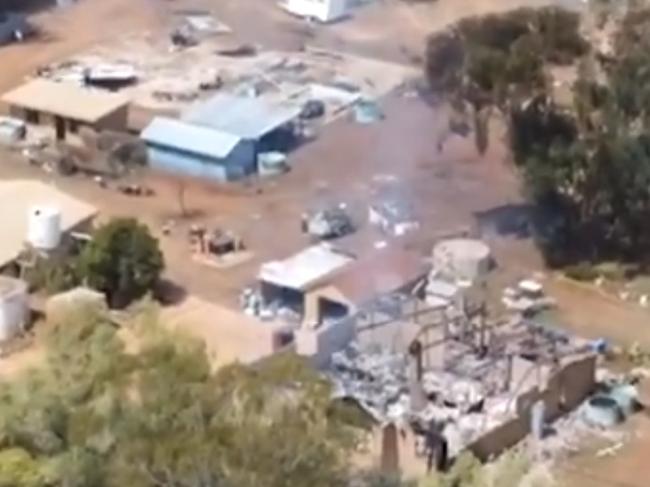 Aerial shots from the scene at Ootha. Picture: 7 News