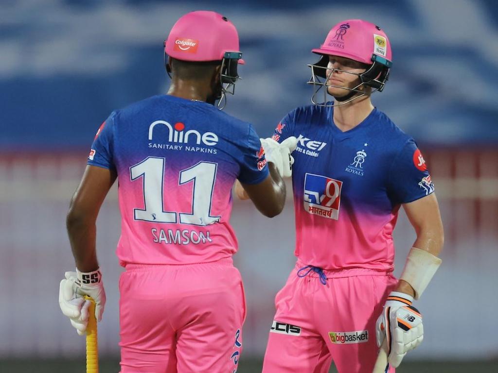 Smith and Sanju Samson put on 121 runs for the second wicket in 9.2 overs.