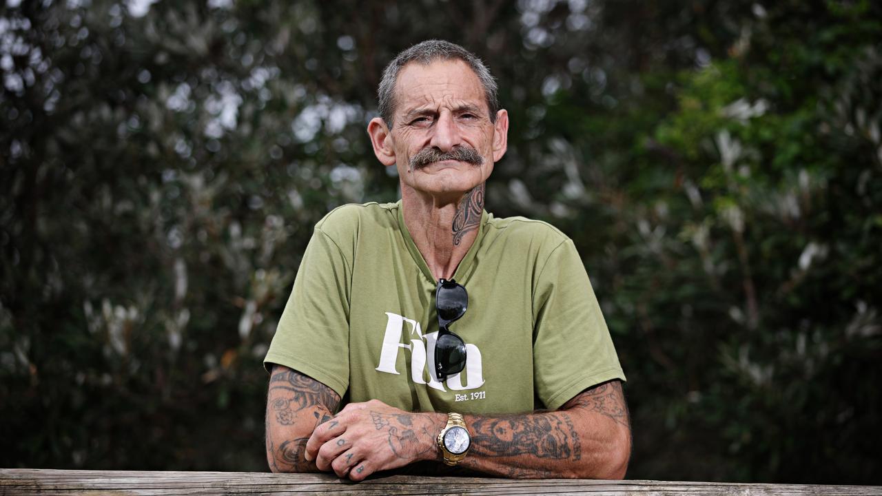 Former neo Nazi Andrew Kirby who spent 27 years in jail at Zenith Beach. Andrew says Sydney vandals will regret it like he has. Picture: Adam Yip