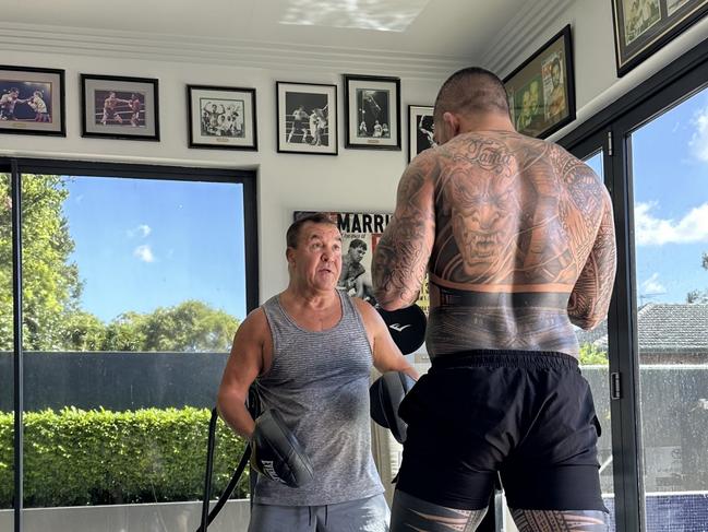 Jeff Fenech trains former UFC star Tyson Pedro Photo: Supplied