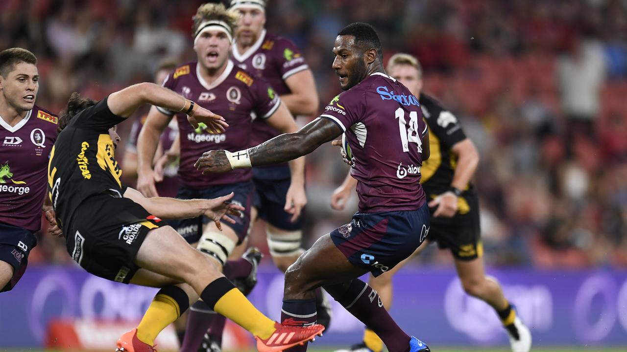 Suliasi Vunivalu will miss up to a month with a hamstring injury, while the Reds are planning to reintroduce global tours. Photo: Getty Images