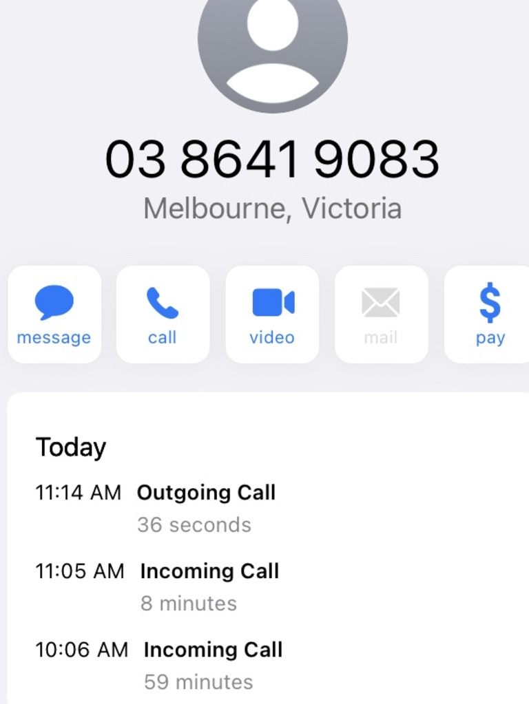 The scammers kept her on the phone for an hour spoofing the real NAB customer service phone number.