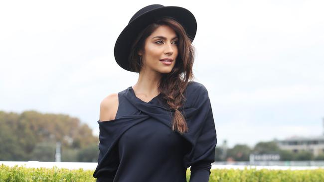 Pia Whitesell in racewear ahead of the Queen Elizabeth Stakes Day at Randwick. Picture: John Feder/The Australian