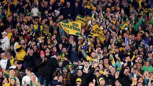 Fans cheer on the Matildas during the 2023 Women’s World Cup in Australia.