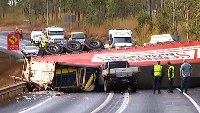 Shocking truck crash closes Bruce Hwy indefinitely