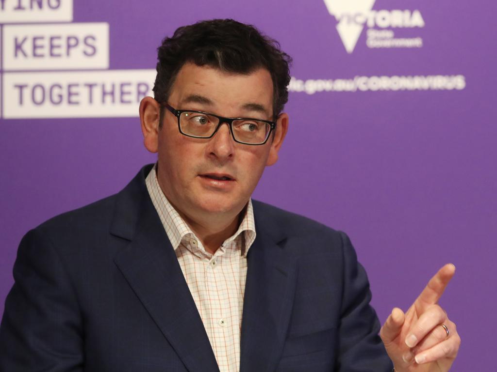 Victorian Premier Daniel Andrews announced $290 million to support the entertainment industry, transform the city and help sole traders. Picture: David Crosling