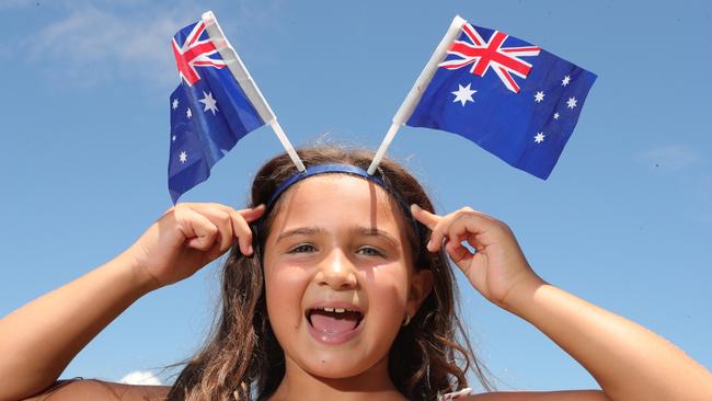 Ilah Williams from Coomera had Australia Day on her mind at Evandale Lakes. Picture: Glenn Hampson.