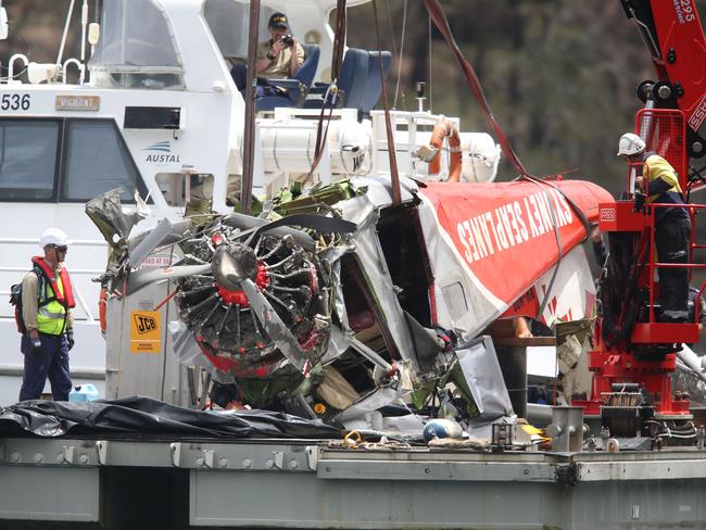 Five British tourists and the pilot were killed when their seaplane plummeted into the Hawkesbury River on December 31. Picture: Richard Dobson.