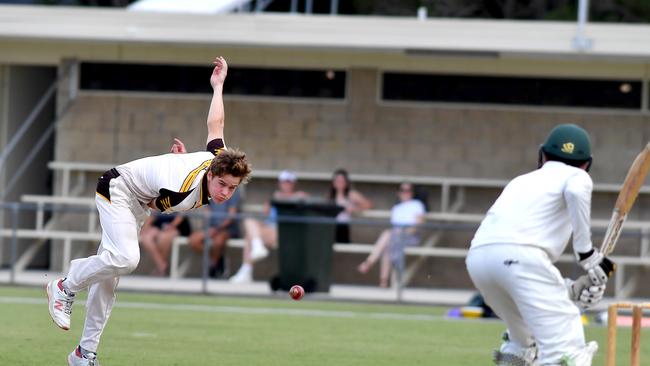 Padua College bowler George Kelsall in 2021. He was an even better batsman than a bowler. Picture, John Gass