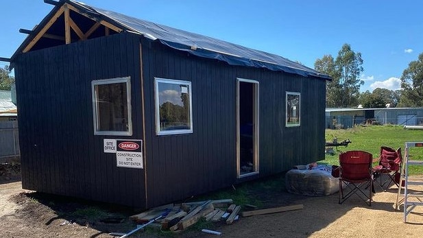 Mike Grant’s tiny house took 80 hours to build.