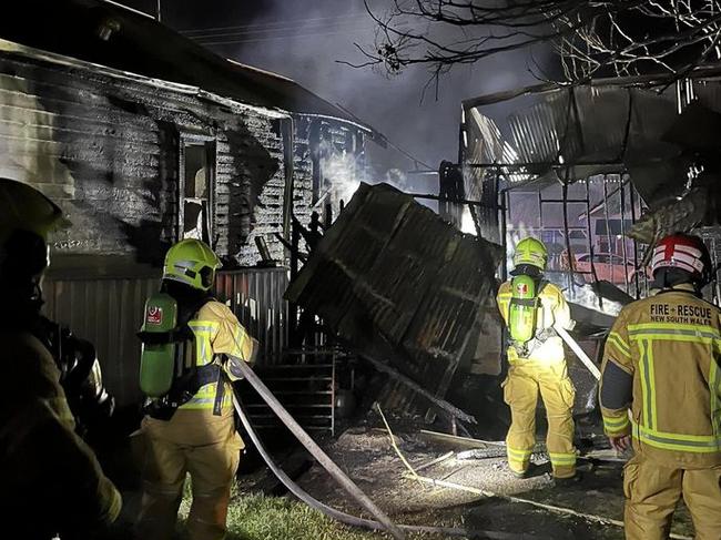 Fire &amp; Rescue NSW firefighters battled a blaze in Lambton. The number of retained firefighters, and fire stations, have dropped since 2011. Picture: Facebook