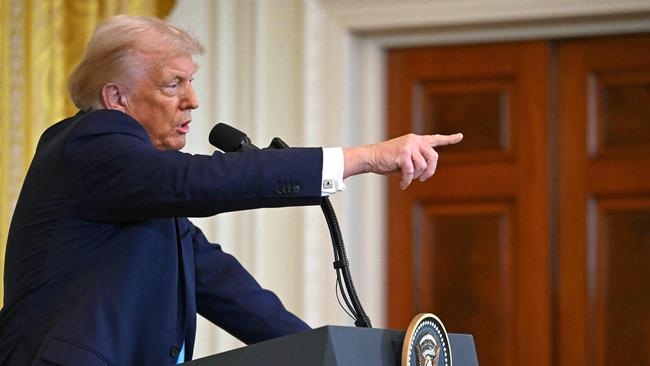 US President Donald Trump in the East Room of the White House in Washington. (Photo by Andrew Caballero-Reynolds/ AFP)