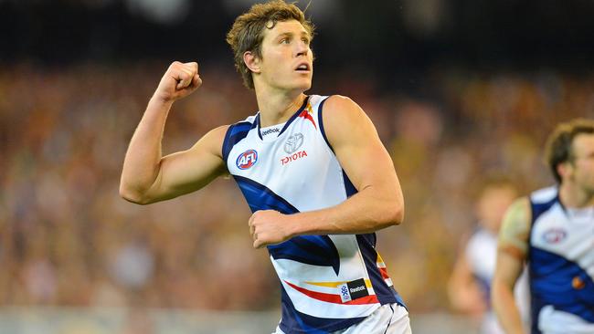 Kurt Tippett slotted four goals in his final game for the Crows.