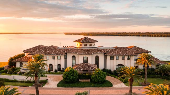 The street front of the house at 26 Knightsbridge Parade East, Sovereign Island, on sale for $50m. Picture: supplied