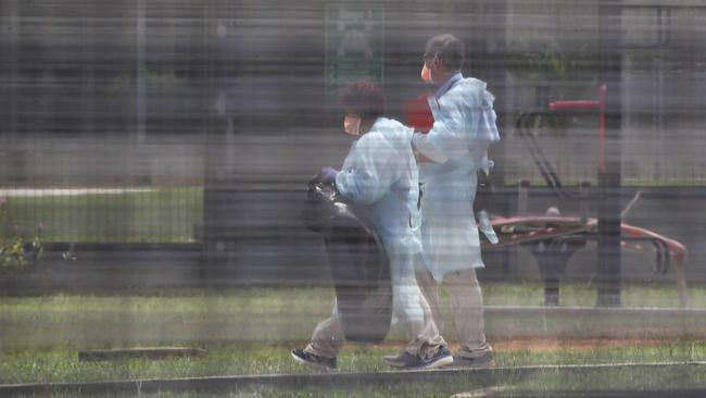 Evacuees at the Christmas Island centre on Wednesday. Picture: Colin Murty