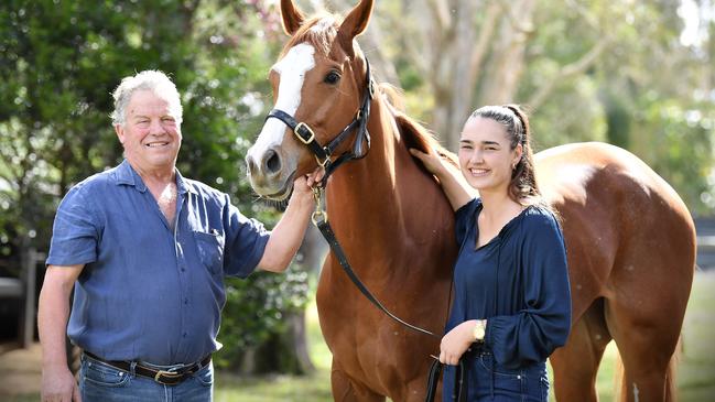 Sunshine Coast racing trainers Taylah and Stewart Mackinnon. Picture: Patrick Woods.