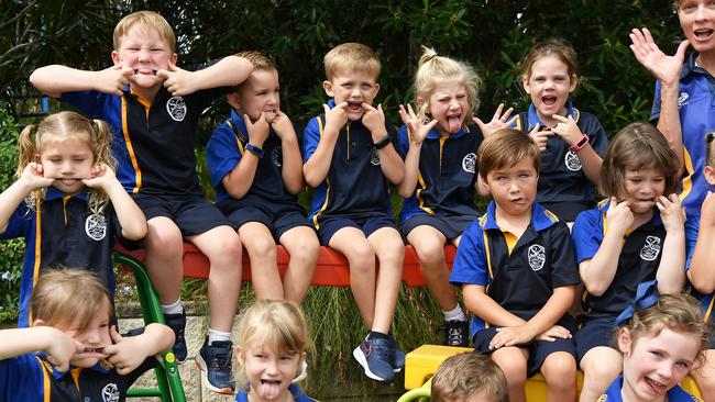 MY FIRST YEAR: Funny faces. Gympie South State School Preps. Picture: Patrick Woods.
