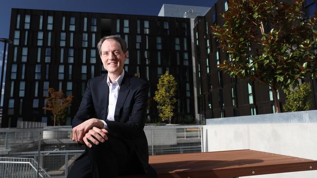 UTAS Vice-Chancellor Rufus Black speaks about moving the campus into central Hobart. Picture: LUKE BOWDEN