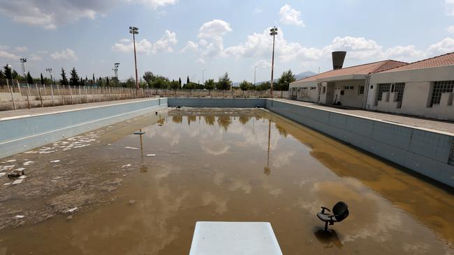 A warm-up pool at the 2004 Olympic village in Athens has been abandoned. Picture: AP