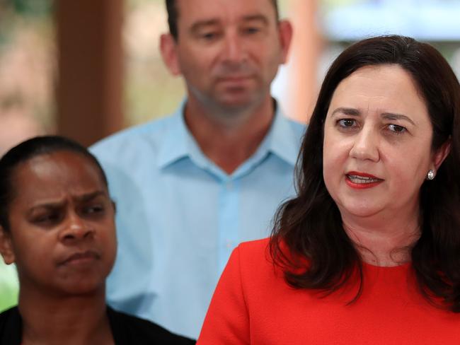 Premier Annastacia Palaszczuk visited Edge Hill State School with Education Minister Kate Jones, Barron River MP Craig Crawford and ALP Candidates Cynthia Lui and  Michael Healy.PICTURE: JUSTIN BRIERTY