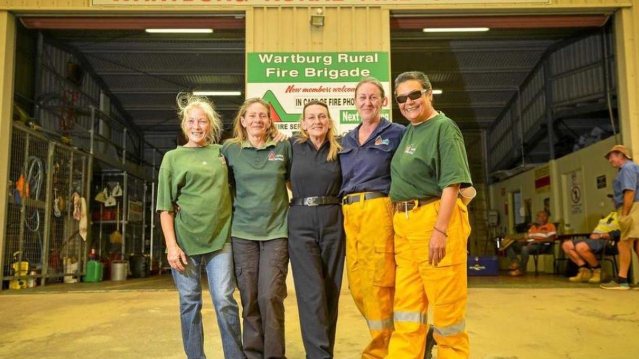 Kay Harding, Margaret Paskevicius, Judy Ferrari, Karen Hale and Kiki Morgan of the Wartburg Rural Fire Brigade in 2018.