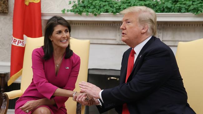 Nikki Haley with Donald Trump. Picture: AFP.