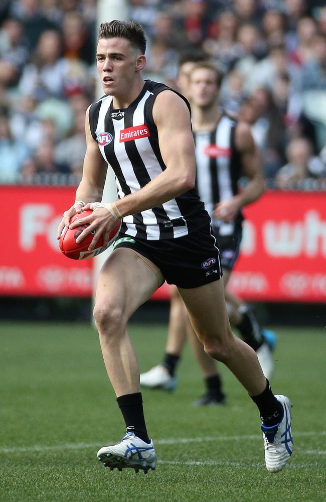 Seedsman in action for the Magpies. Picture: George Salpigtidis