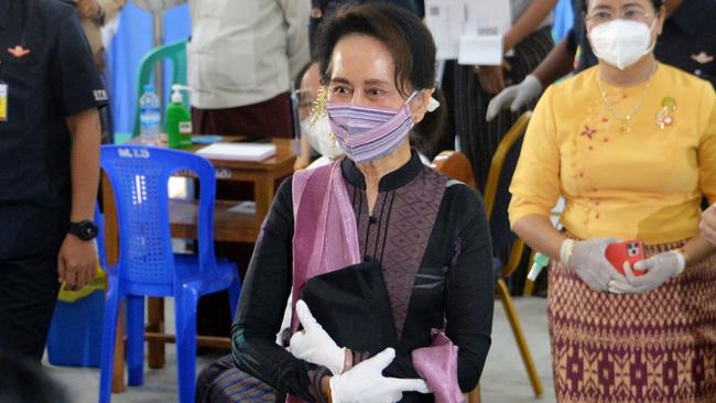 Aung San Suu Kyi in Naypyidaw last week. Picture: AFP