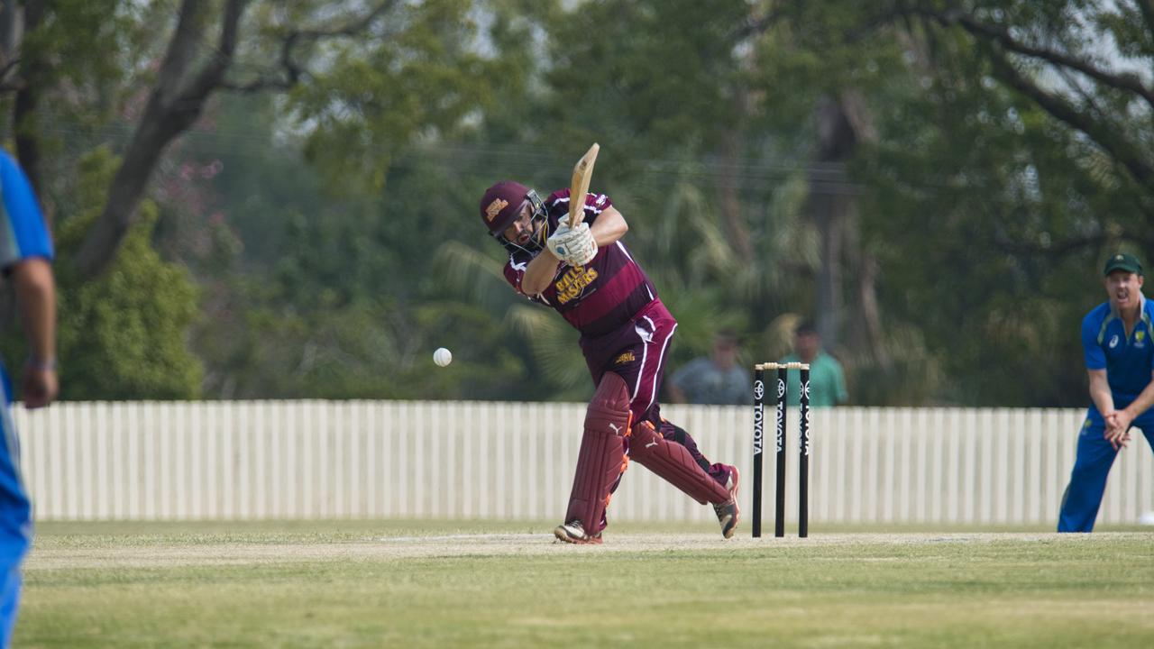 Troy Gurski bats for Bulls Masters against Australian Country XI. Picture: Kevin Farmer