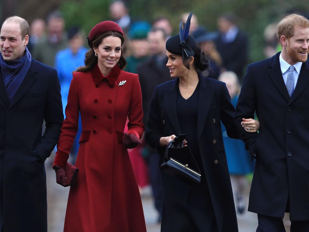 The royals chose to use last year’s Christmas service as an opportunity to kill off rumours of a Meghan/Kate feud. Picture: Stephen Pond/Getty Images