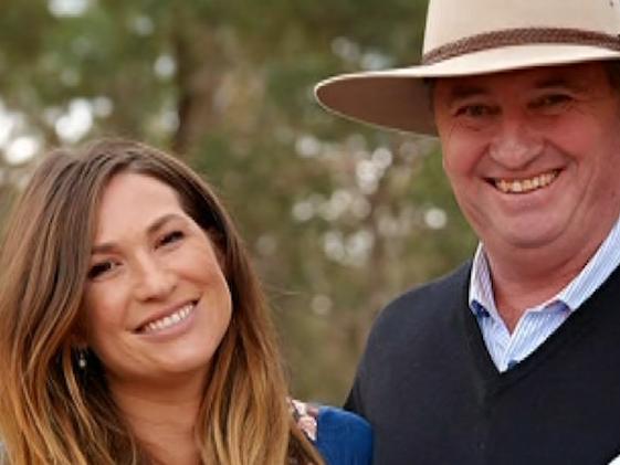 Screen grabs of Vikki Campion and Barnaby Joyce during their first interview since the birth of their baby - interviewed on Channel Seven’s Sunday Night program, 03 June 2018. Credit: Channel 7