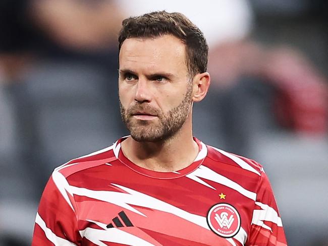 SYDNEY, AUSTRALIA - NOVEMBER 08:  Juan Mata of the Wanderers warms up during the round four A-League Men match between Western Sydney Wanderers and Newcastle Jets at CommBank Stadium, on November 08, 2024, in Sydney, Australia. (Photo by Matt King/Getty Images)