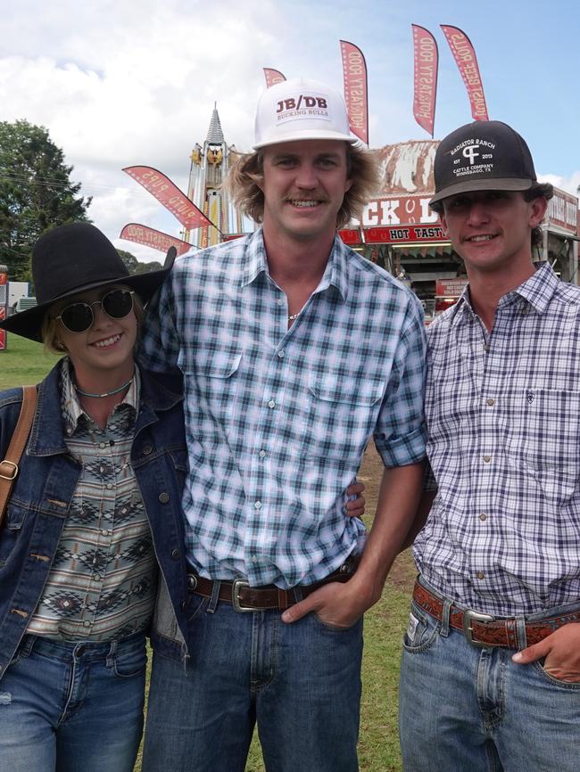 Emma Williams, Dillon Carey and Cooper West at the Dorrigo Show, November 24, 2023. Picture: Chris Knight