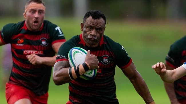 Setefano Cakaunivalu playing for South Darwin in the Darwin Rugby Union competition.