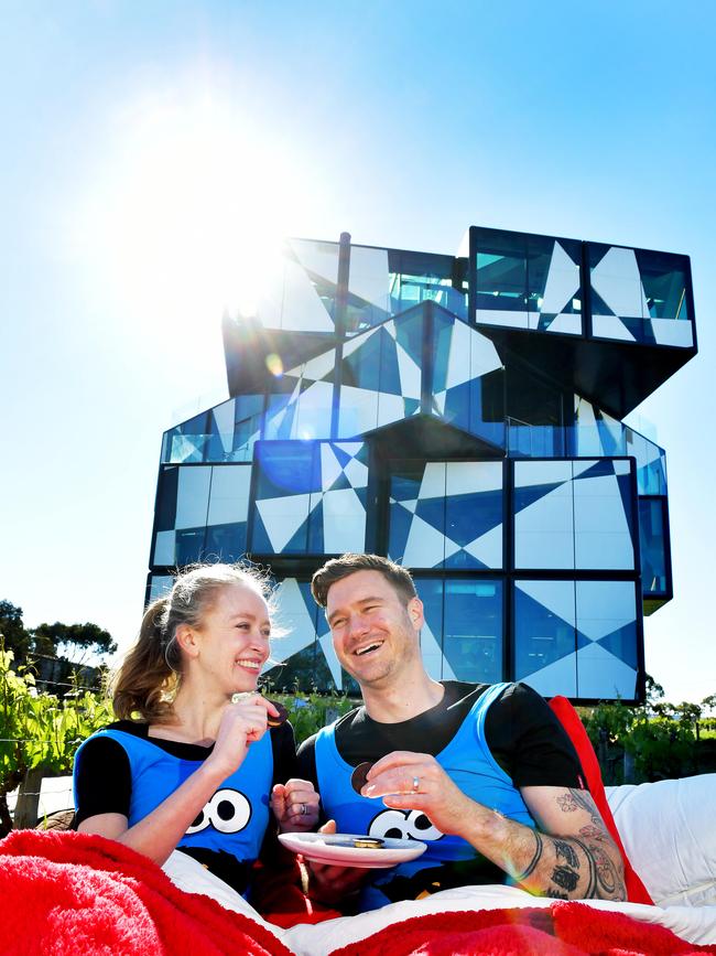 Lindsay Durr and Brendan Wessels dream up culinary ideas at the d'Arenberg Cube. Picture: Mark Brake