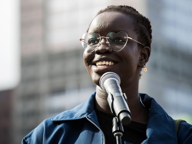 Artist Atong Atem in Melbourne in March. Picture: Darrian Traynor/Getty Images.