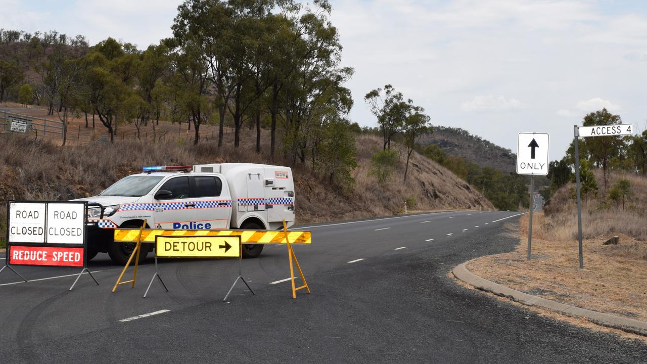 Police on scene at Access 4 on Yeppoon Road. Picture: Aden Stokes