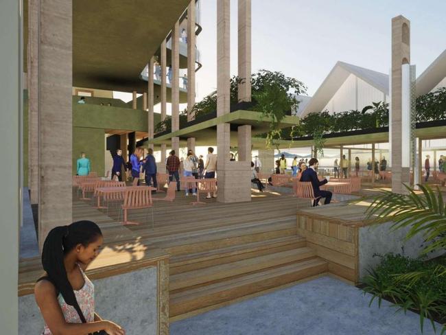 A view from Flinders Plaza looking towards the over-water pavilion. Source: Wilson Architects