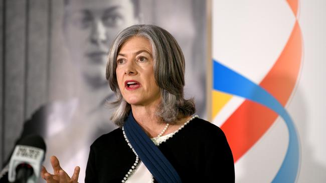 NewsWire Photos October 13, 2022: Professor Nicola Spurrier speaking at a press conference in regards to the COVID changes in the SA Health Media Room in Hindmarsh Square. Picture: NCA NewsWire / Naomi Jellicoe